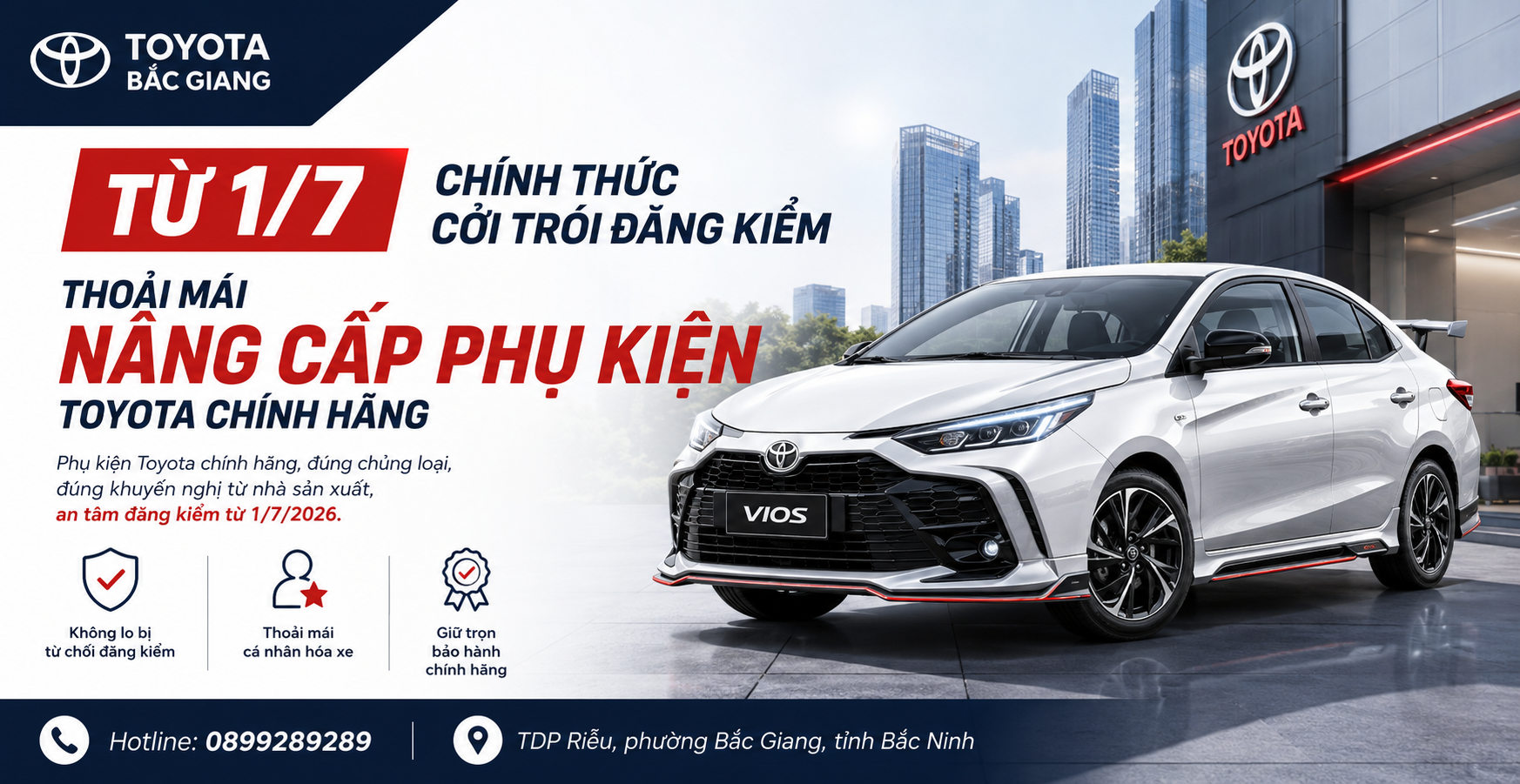 CHÍNH THỨC CỞI TRÓI ĐĂNG KIỂM – THOẢI MÁI NÂNG CẤP PHỤ KIỆN TOYOTA CHÍNH HÃNG